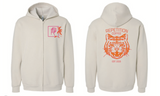 Zip-up Tiger Hoodie - Orange/Magenta on Bone